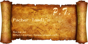 Pacher Tamás névjegykártya