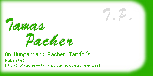 tamas pacher business card
